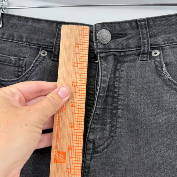 Aeropostale Women’s Black Denim High Rise Shorty Shorts Sz 8 Distressed Cutoffs - Picture 13 of 13